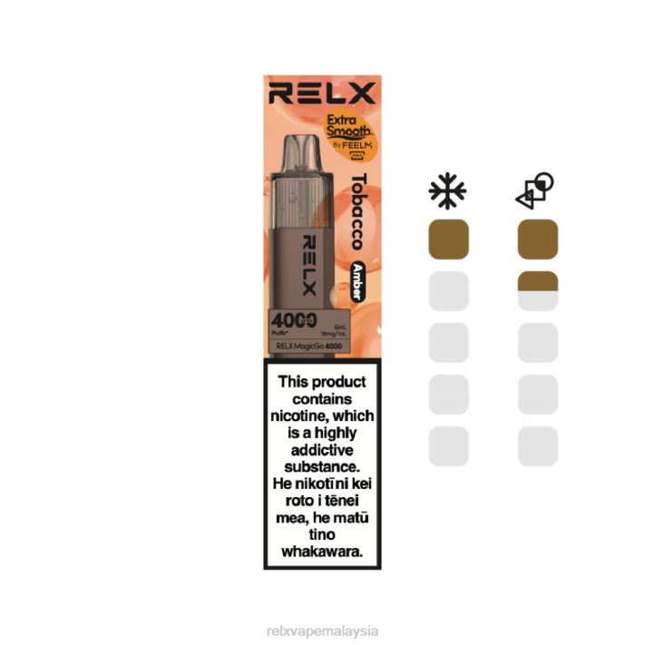 RELX MagicGo 4000 vape pakai buang | LDXH5 ‎RELX Shop Online tembakau (ambar)