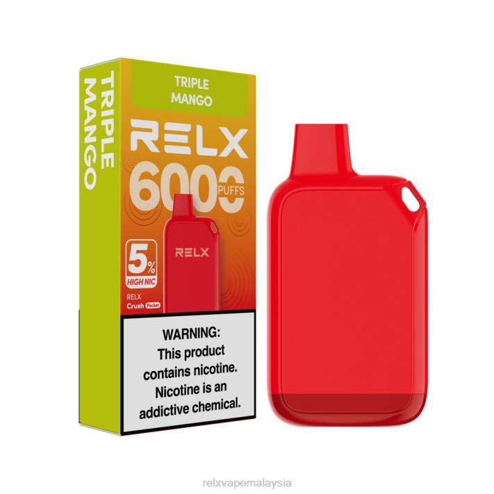 RELX Crush Pocket 6000 5% nic tinggi | LDXH26 ‎RELX Shop Online mangga tiga kali ganda
