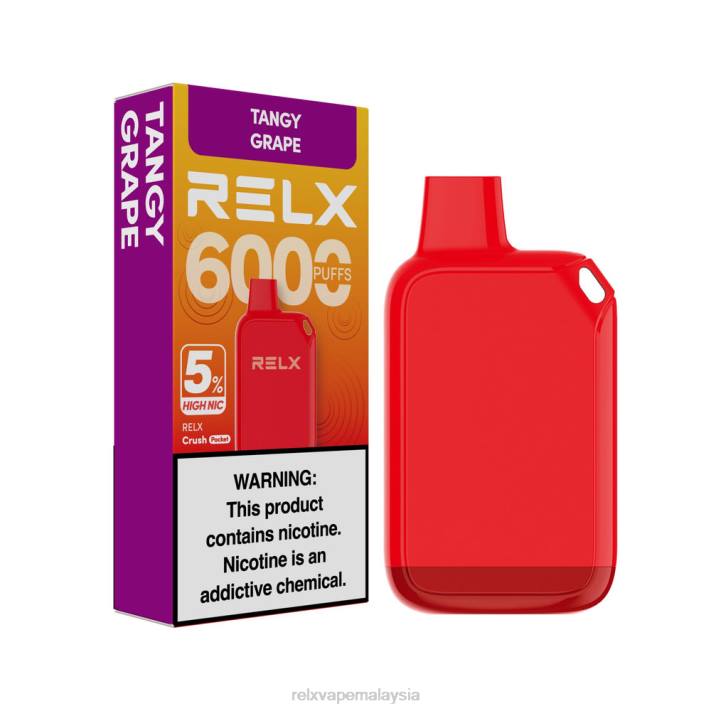 RELX Crush Pocket 6000 5% nic tinggi | LDXH27 ‎RELX Device anggur masam