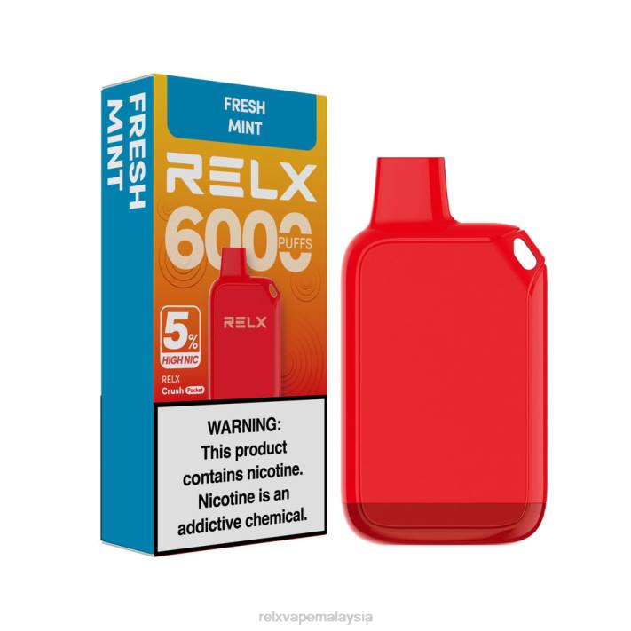 RELX Crush Pocket 6000 5% nic tinggi | LDXH29 ‎RELX Vape Malaysia pudina segar